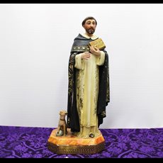 13 1/2" Plaster St. Dominic w/ Glass Eyes SKU C098-036